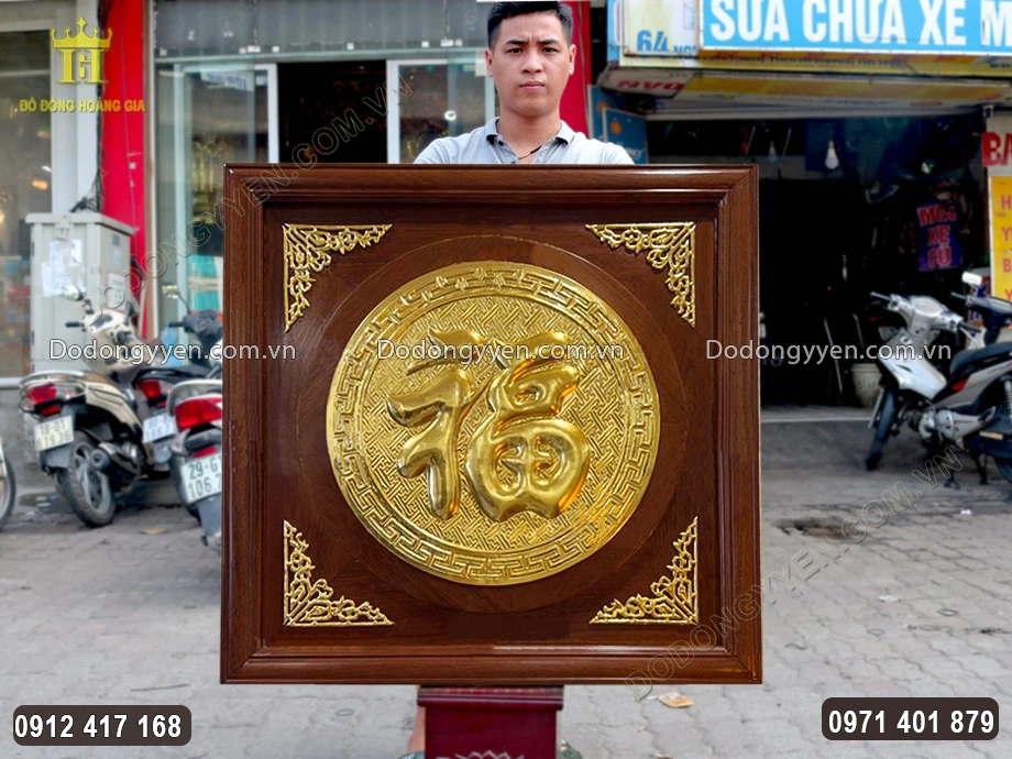 Tranh Chữ Ph&uacute;c Tiếng H&aacute;n D&aacute;t V&agrave;ng 9999